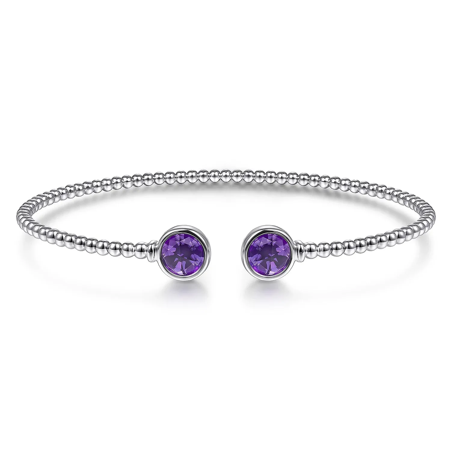 Bead Cuff with Round Amethyst
