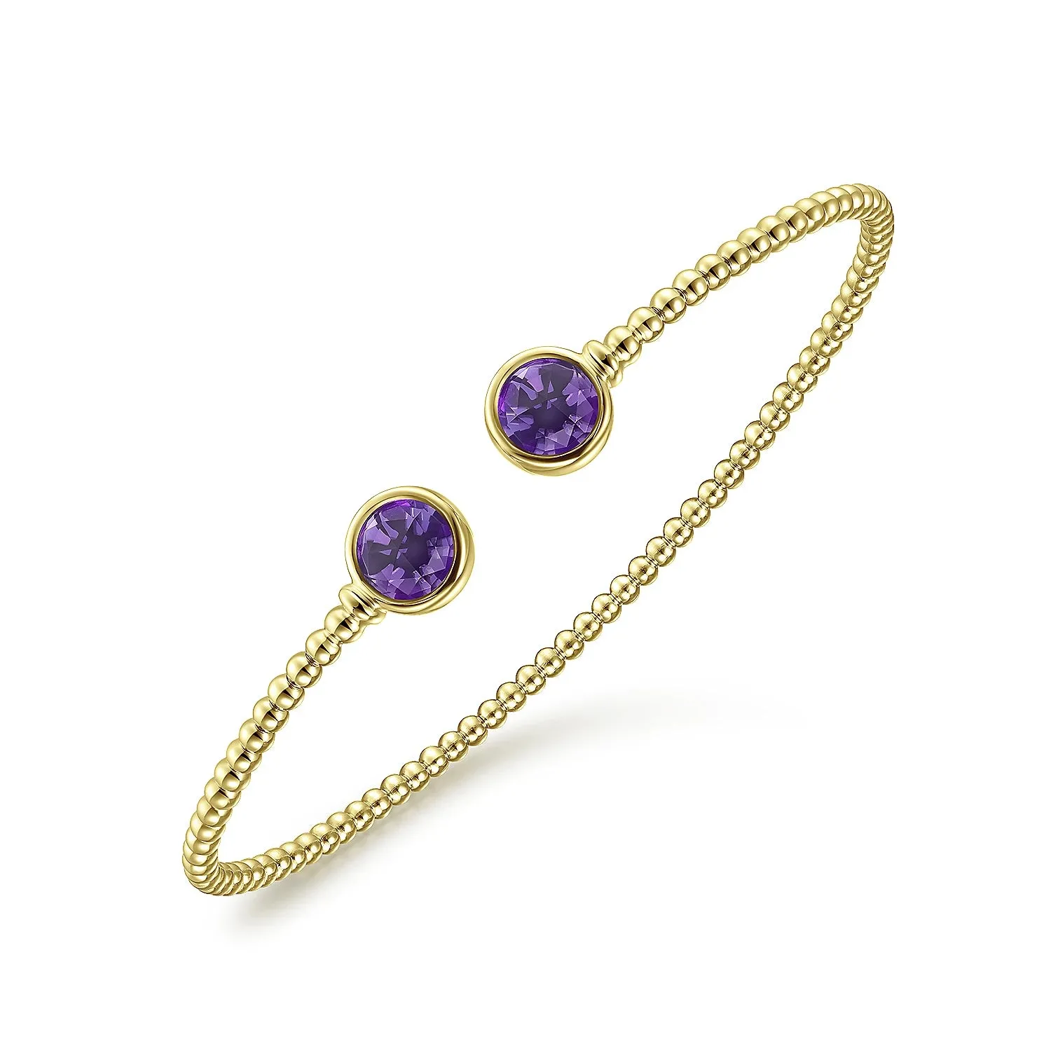 Bead Cuff with Round Amethyst