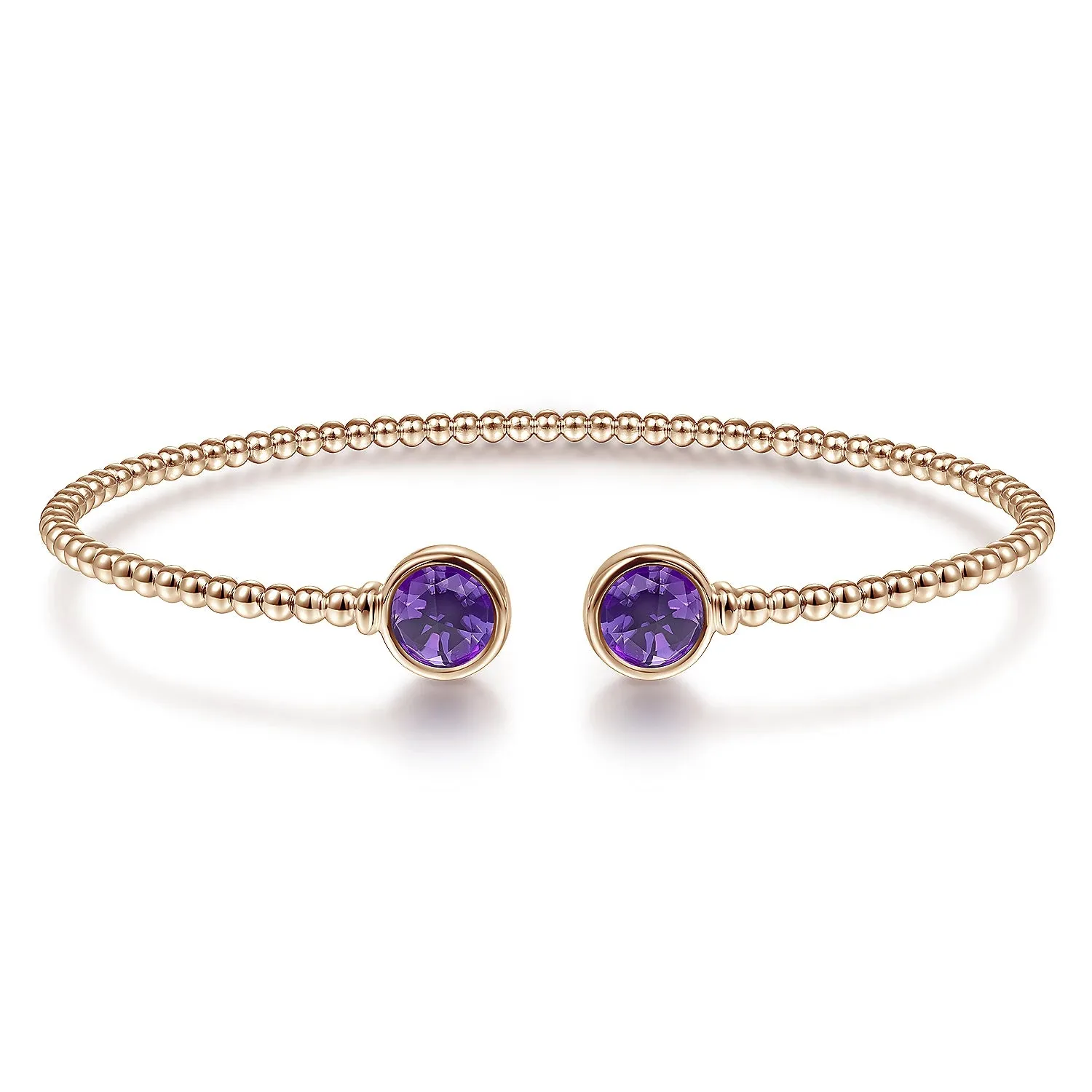Bead Cuff with Round Amethyst