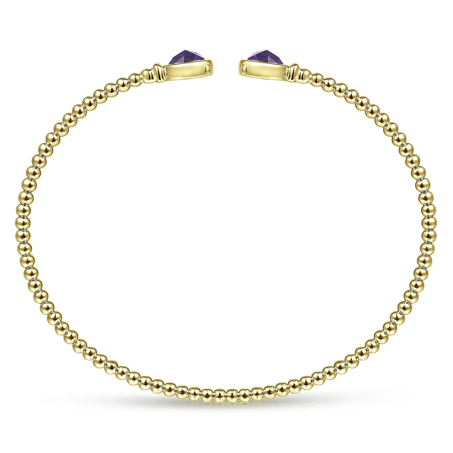 Bead Cuff with Round Amethyst