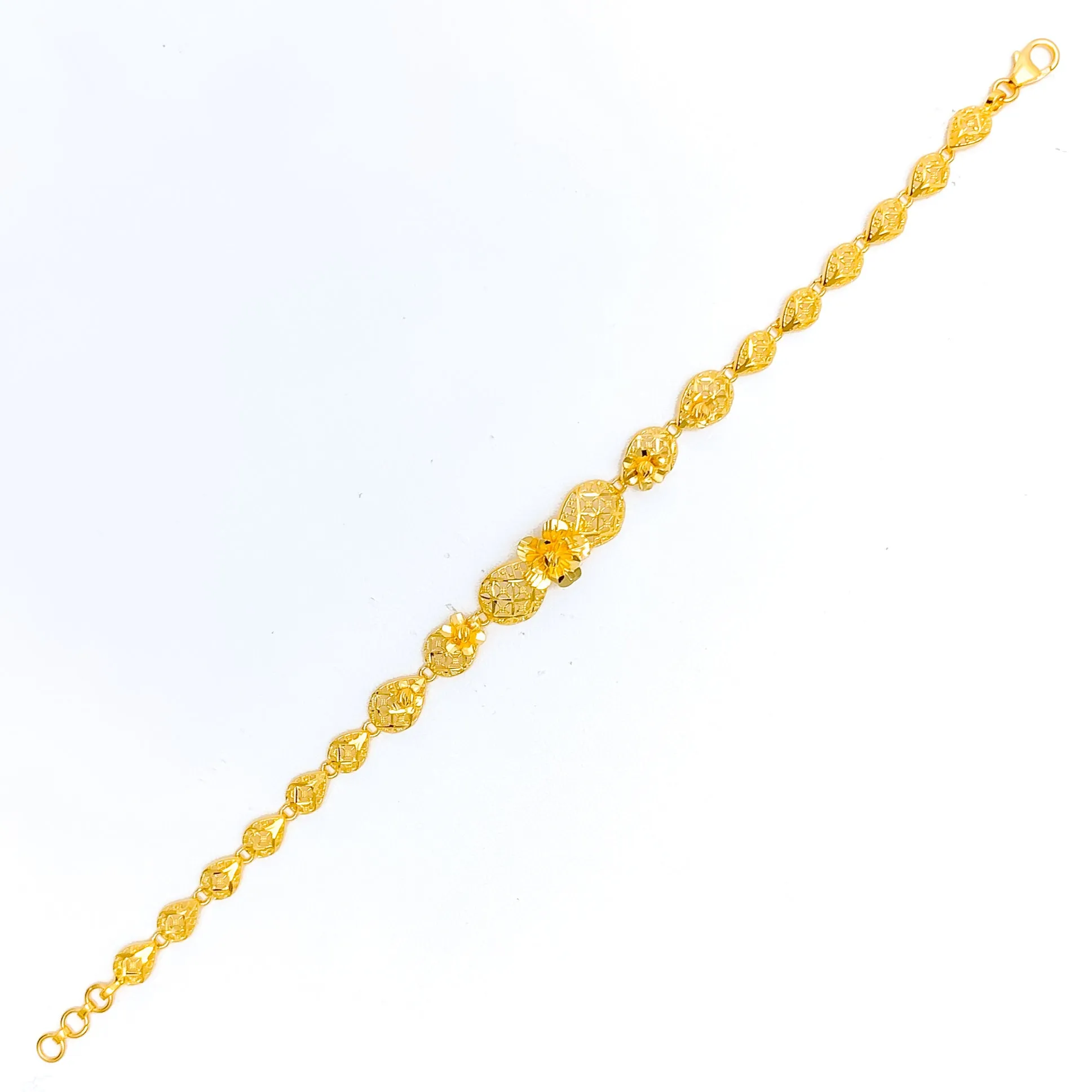 Beautiful Flower 22K Gold Bracelet