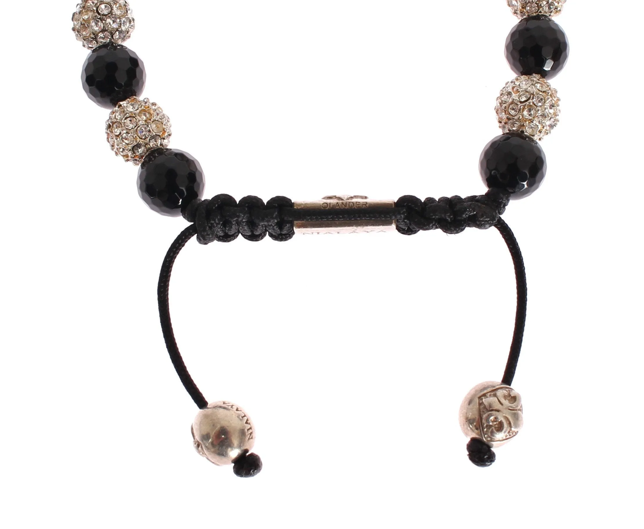 Black Agate Crystal 925 Bracelet