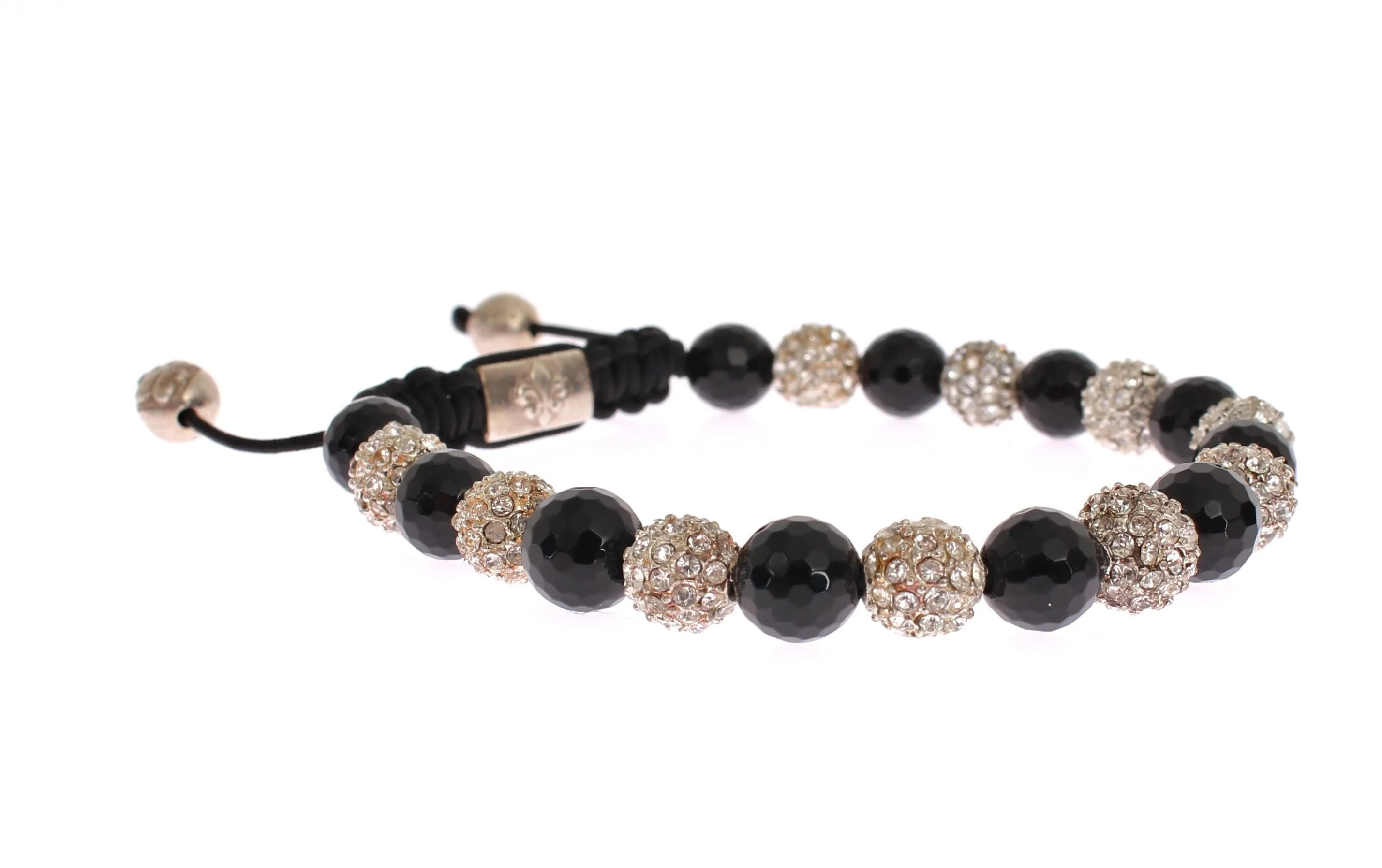 Black Agate Crystal 925 Bracelet