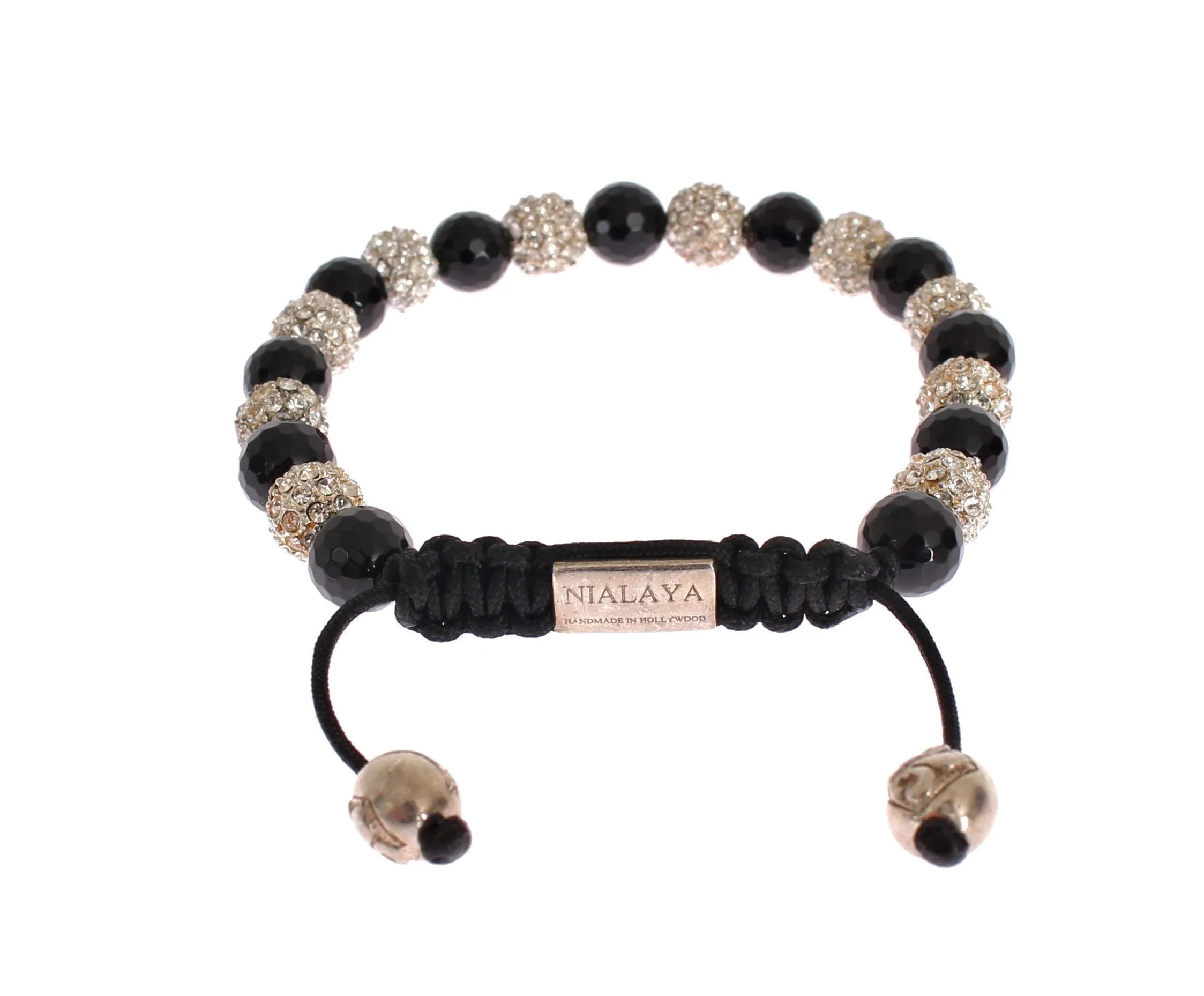 Black Agate Crystal 925 Bracelet