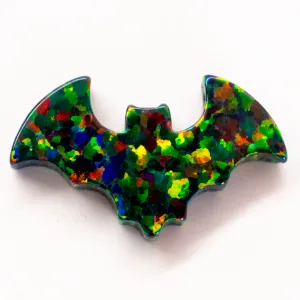 Black Fire Opal Bat Charm