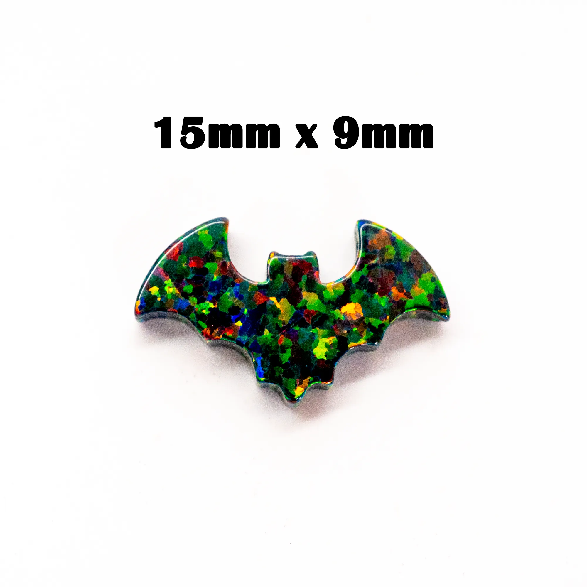 Black Fire Opal Bat Charm