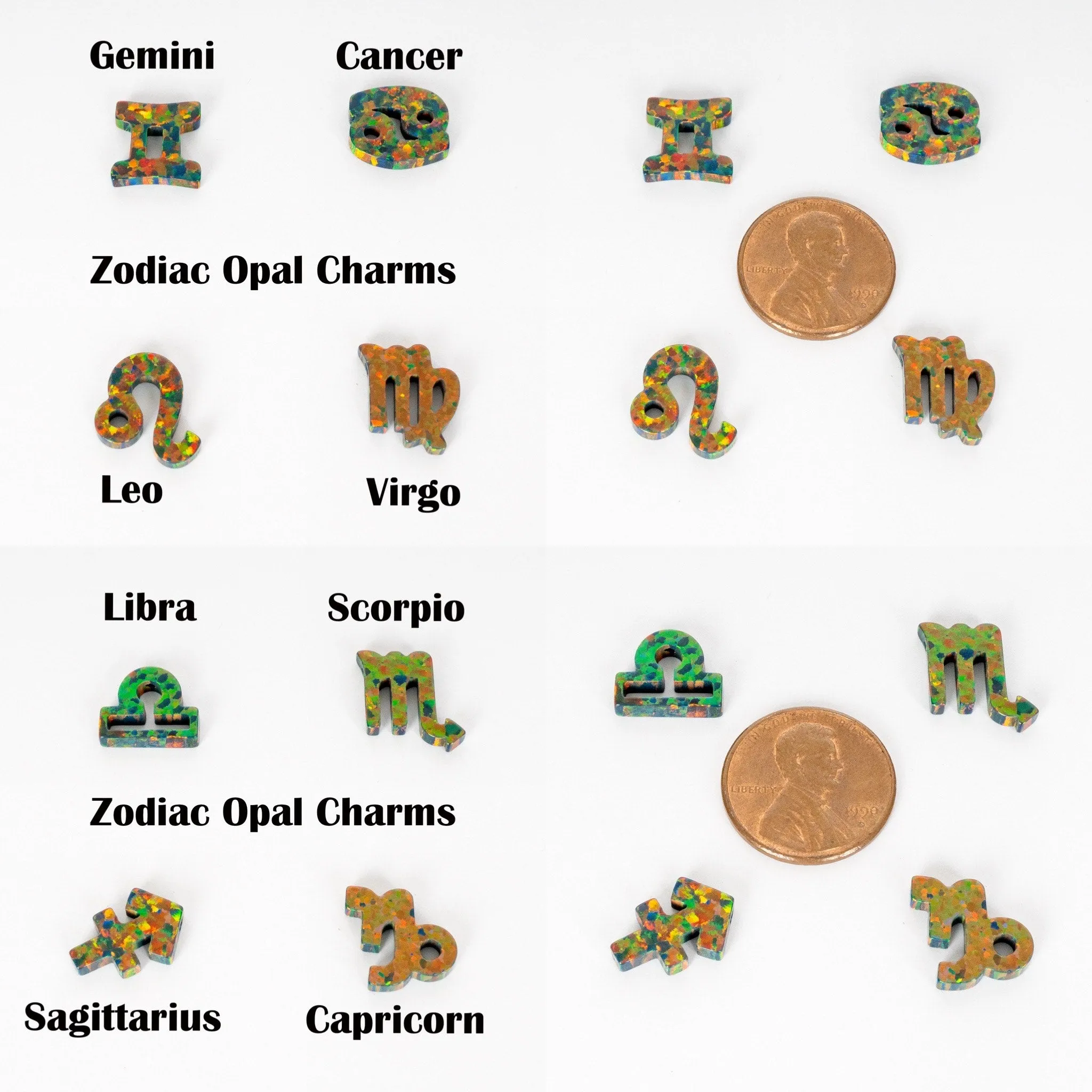 Black Fire Opal Zodiac Charm
