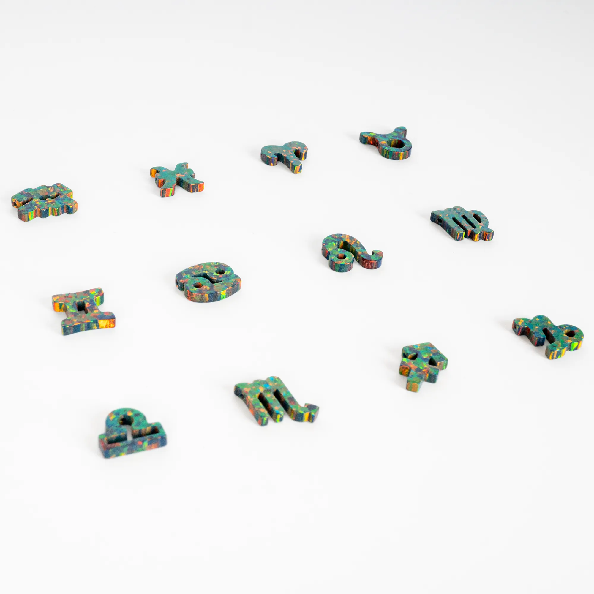Black Fire Opal Zodiac Charm