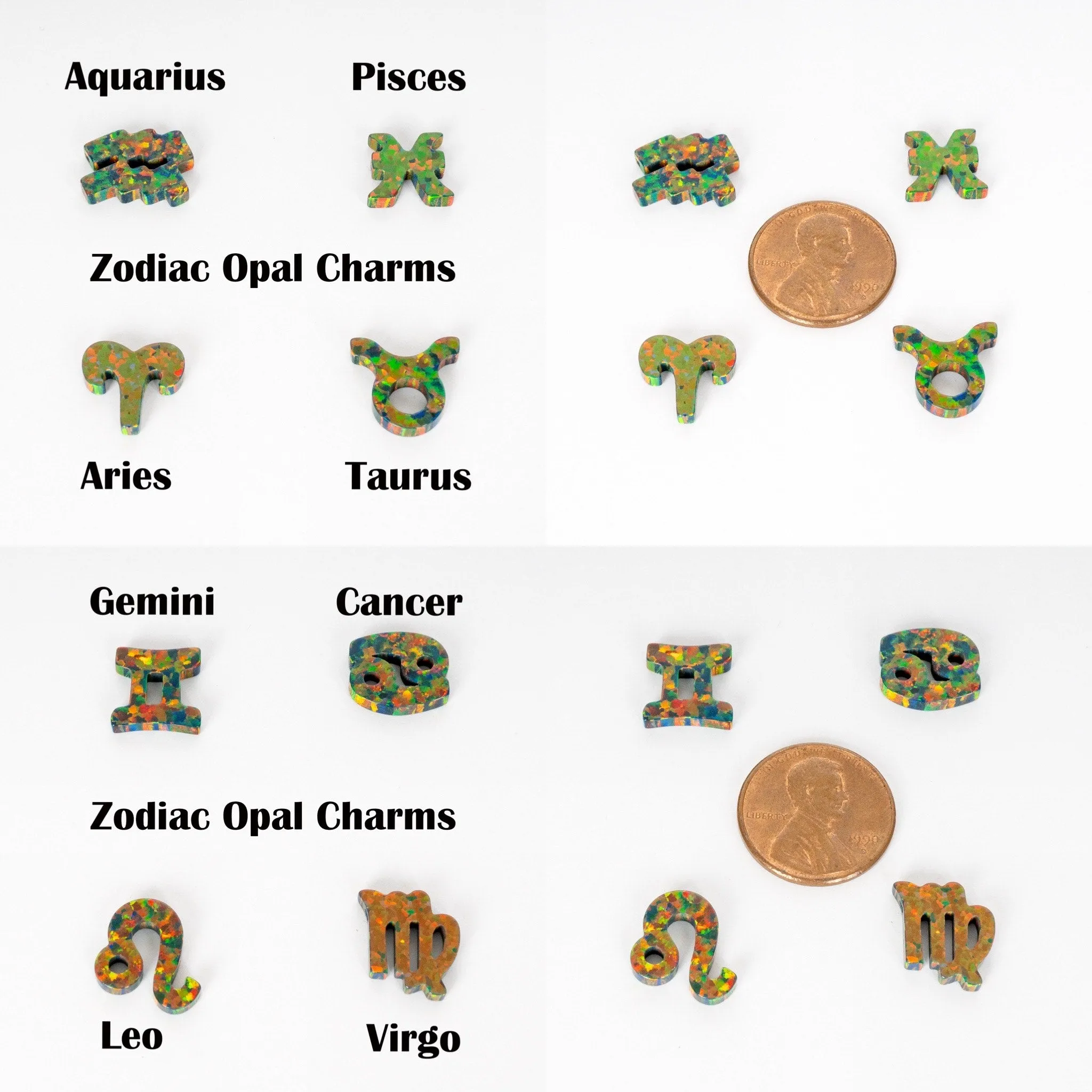 Black Fire Opal Zodiac Charm