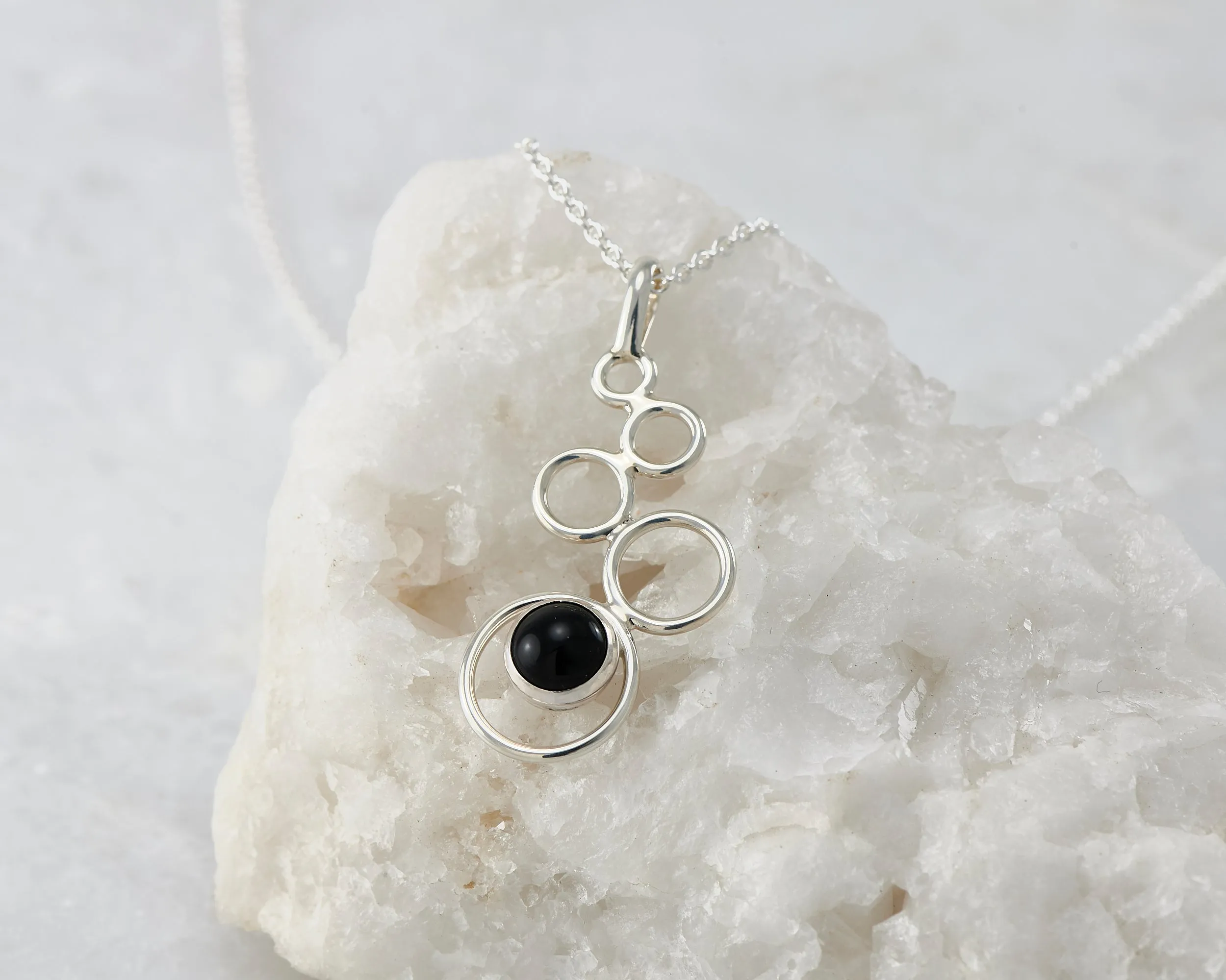 Black Onyx Silver Necklace
