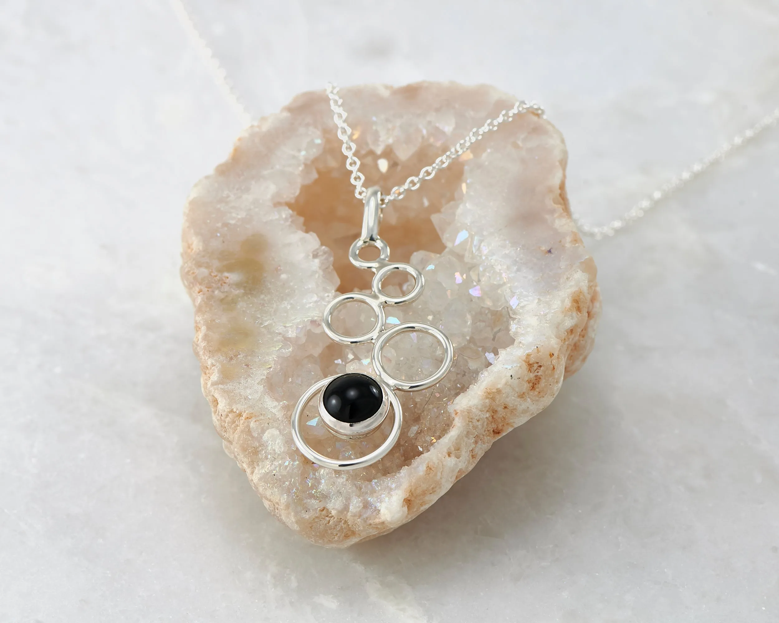 Black Onyx Silver Necklace