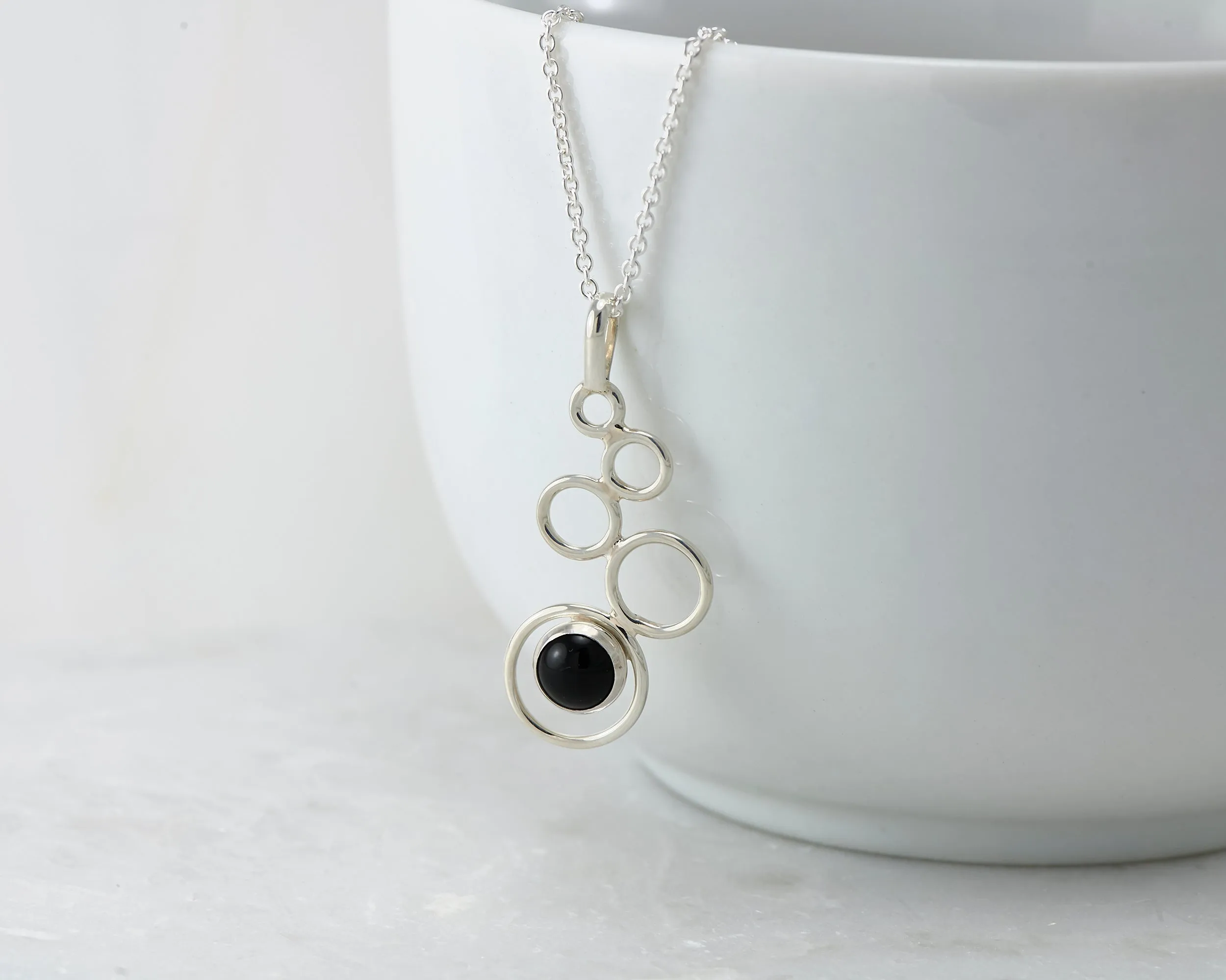 Black Onyx Silver Necklace