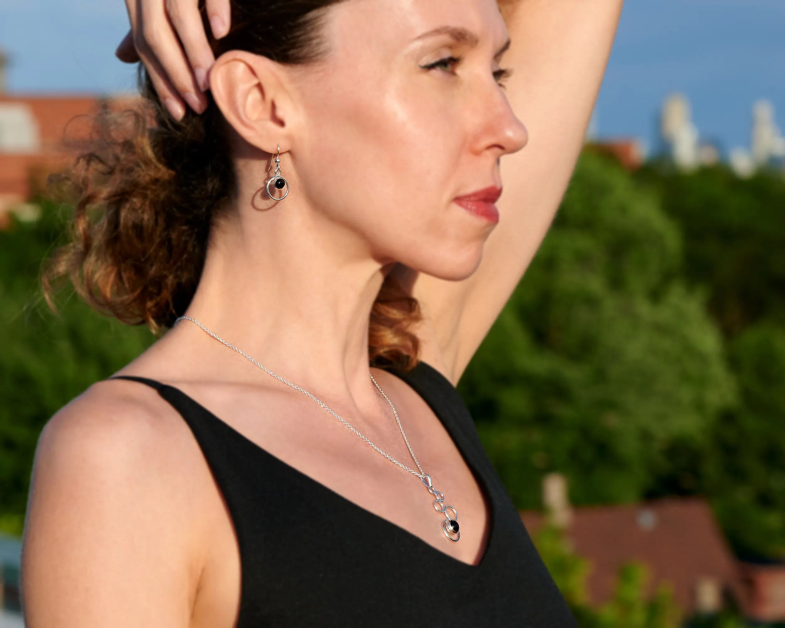 Black Onyx Silver Necklace