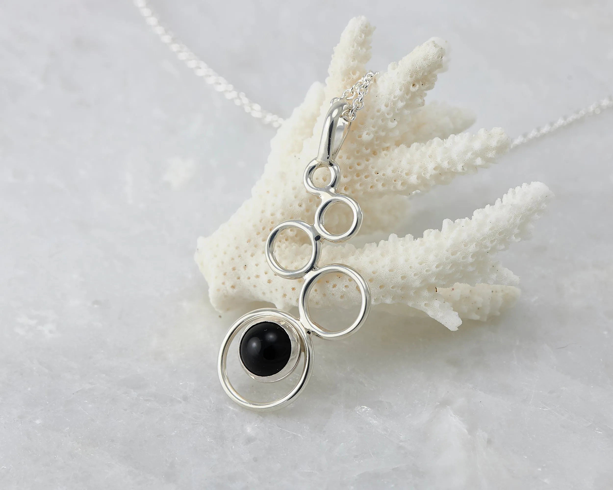 Black Onyx Silver Necklace