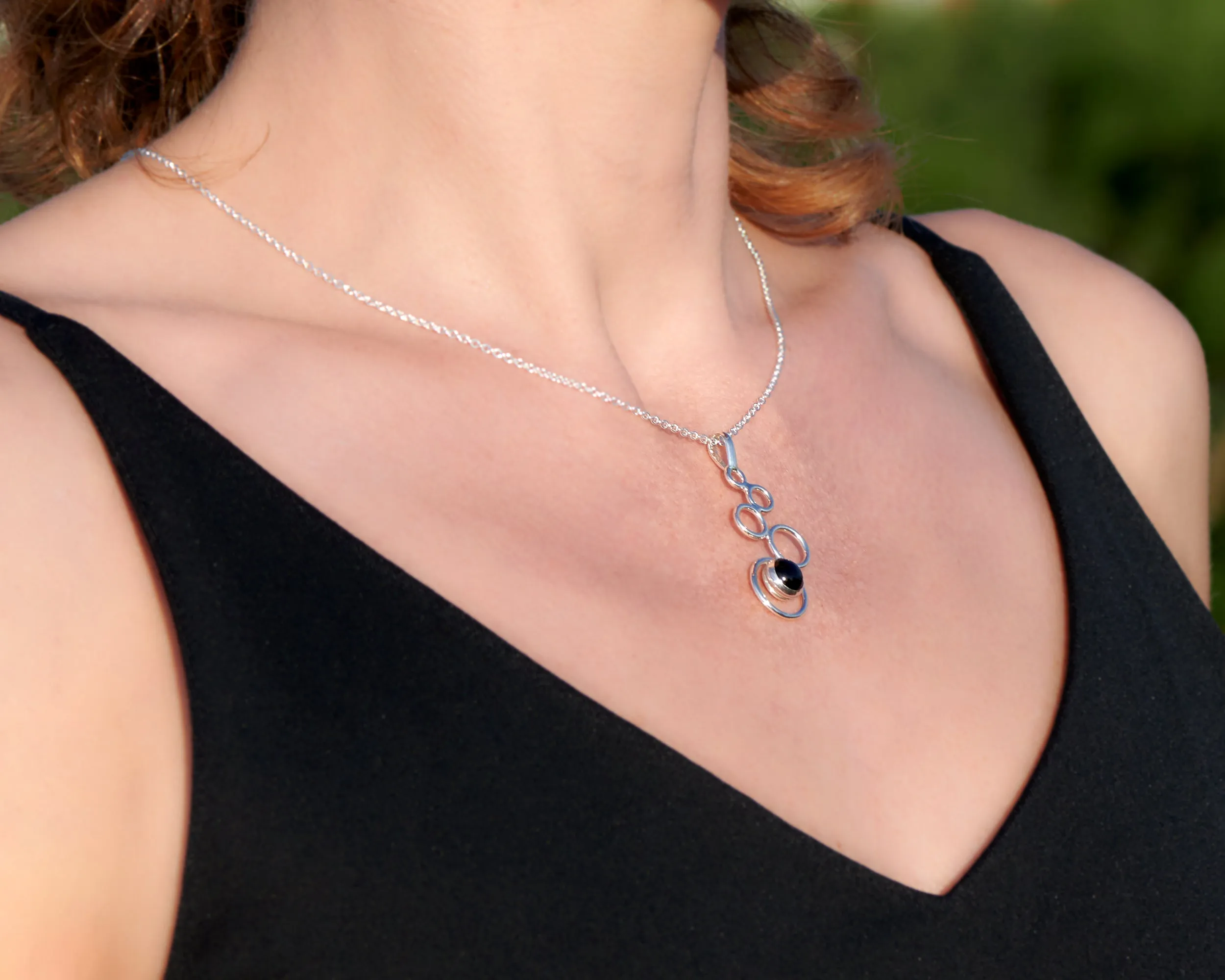 Black Onyx Silver Necklace
