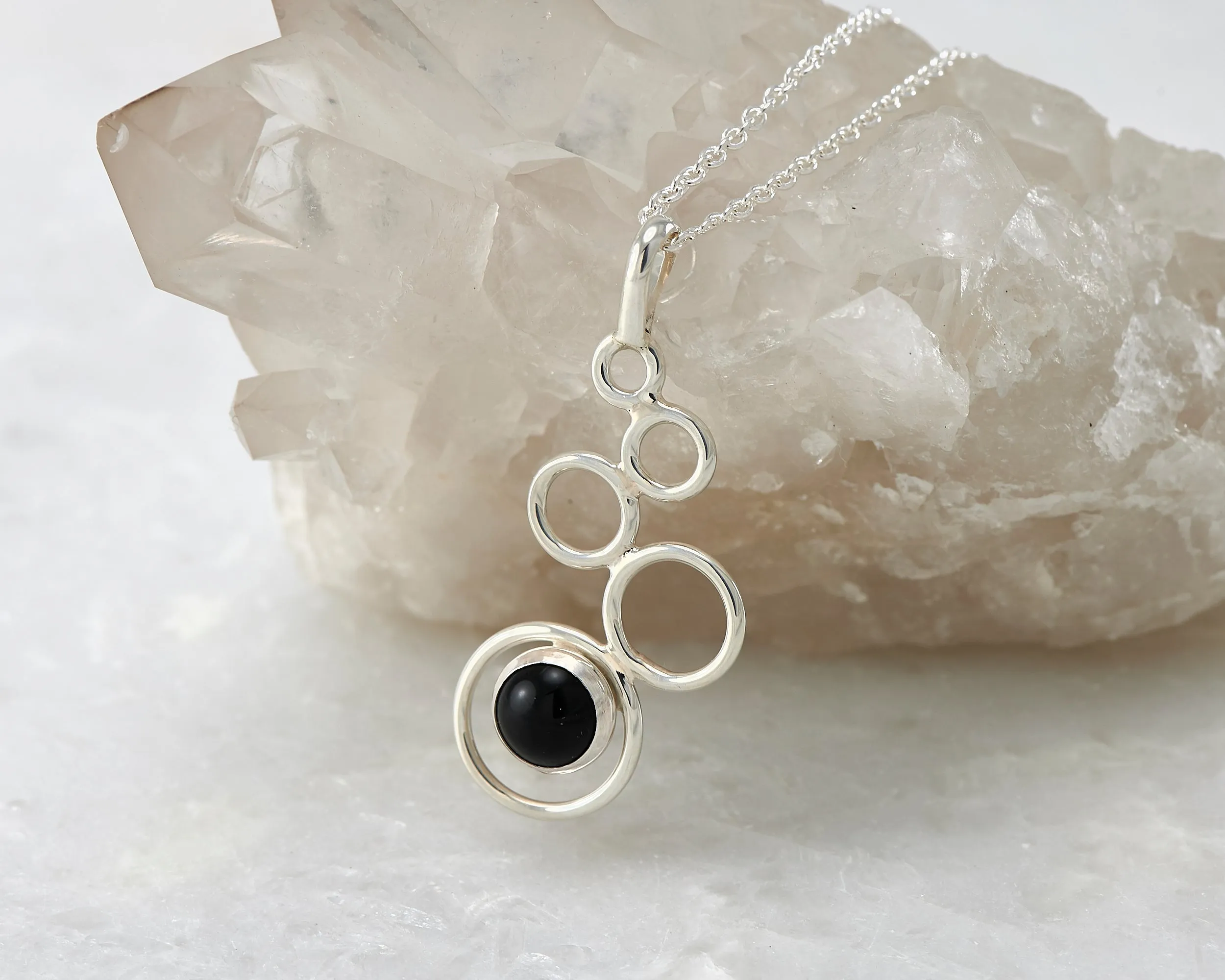 Black Onyx Silver Necklace