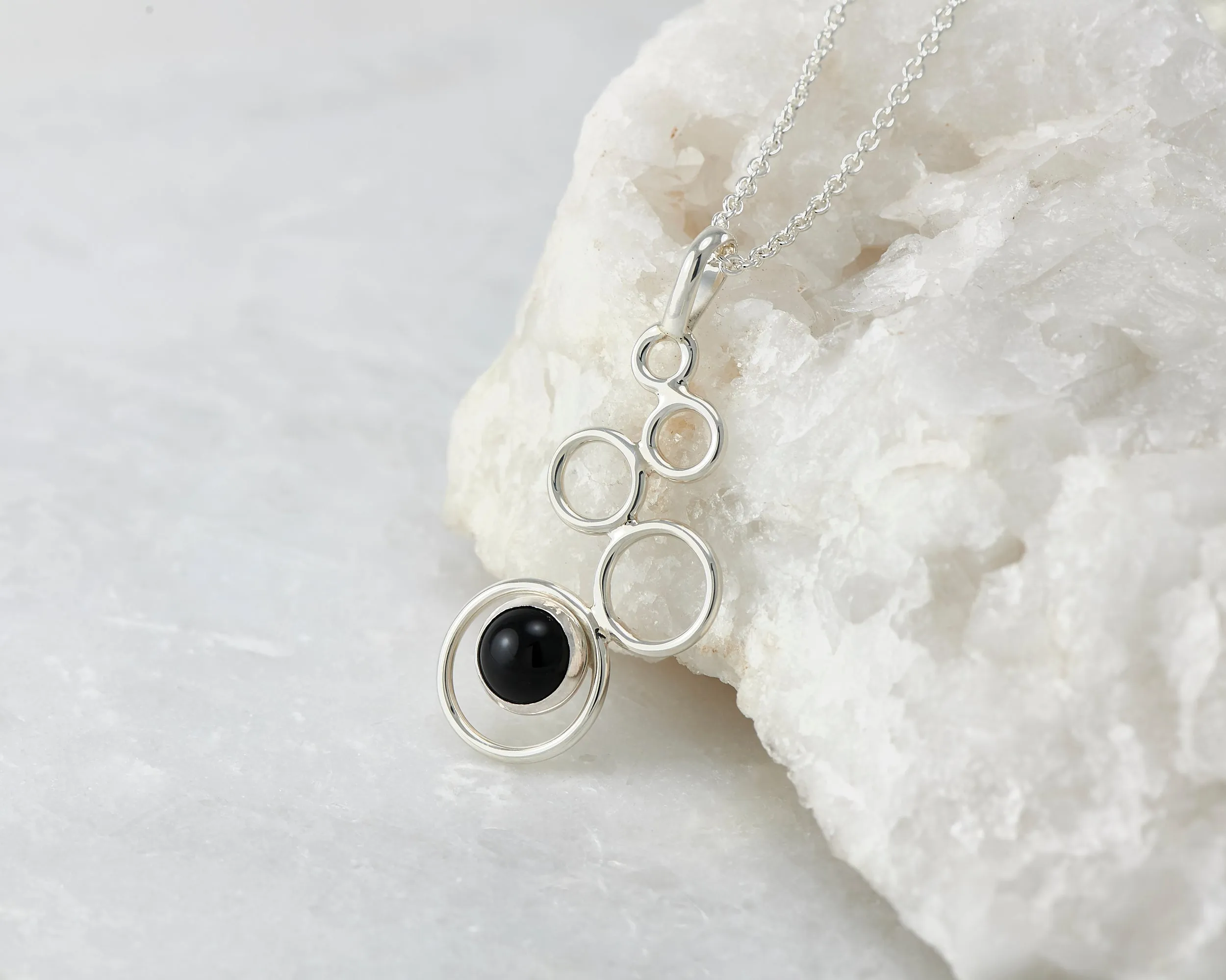Black Onyx Silver Necklace
