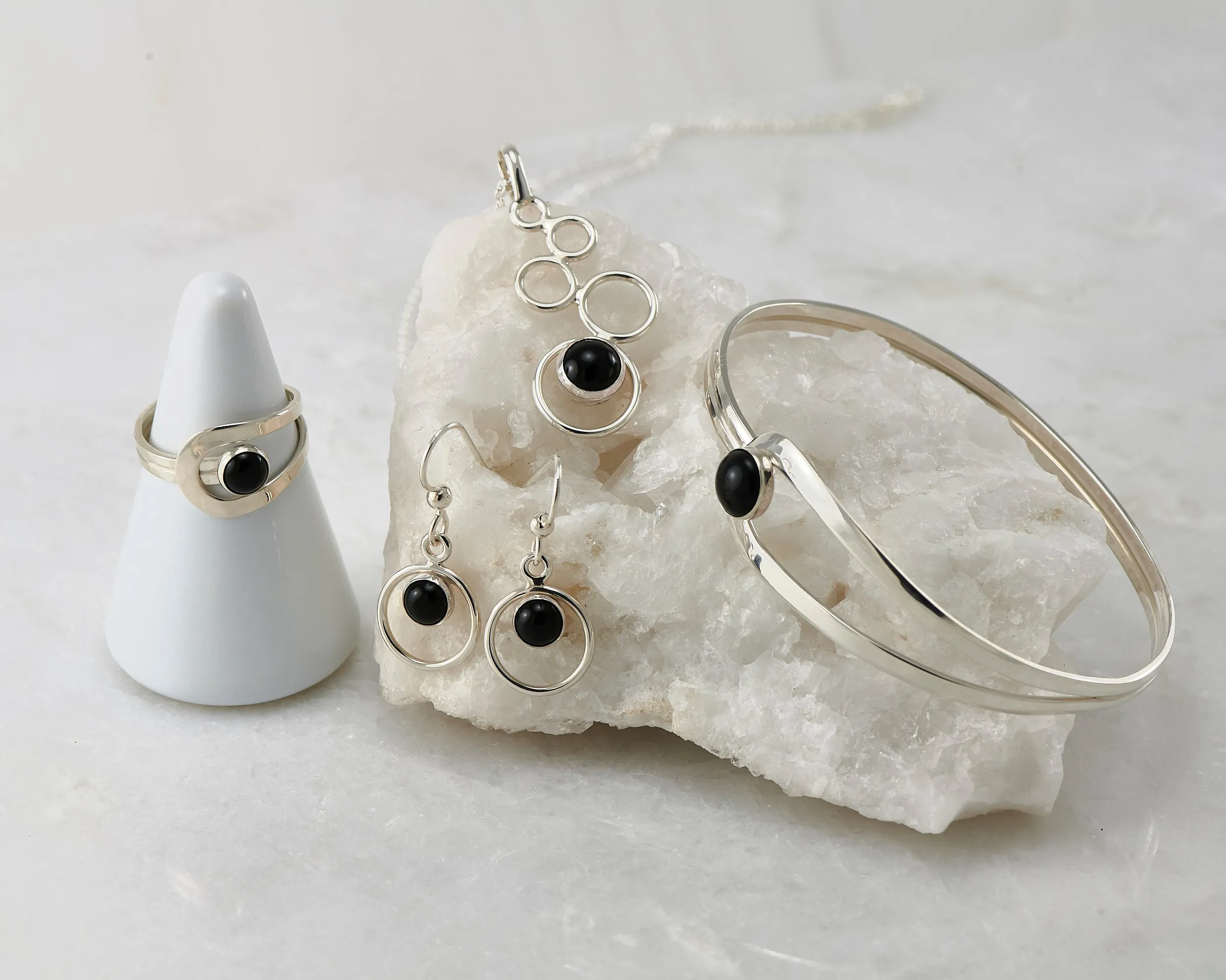 Black Onyx Silver Necklace