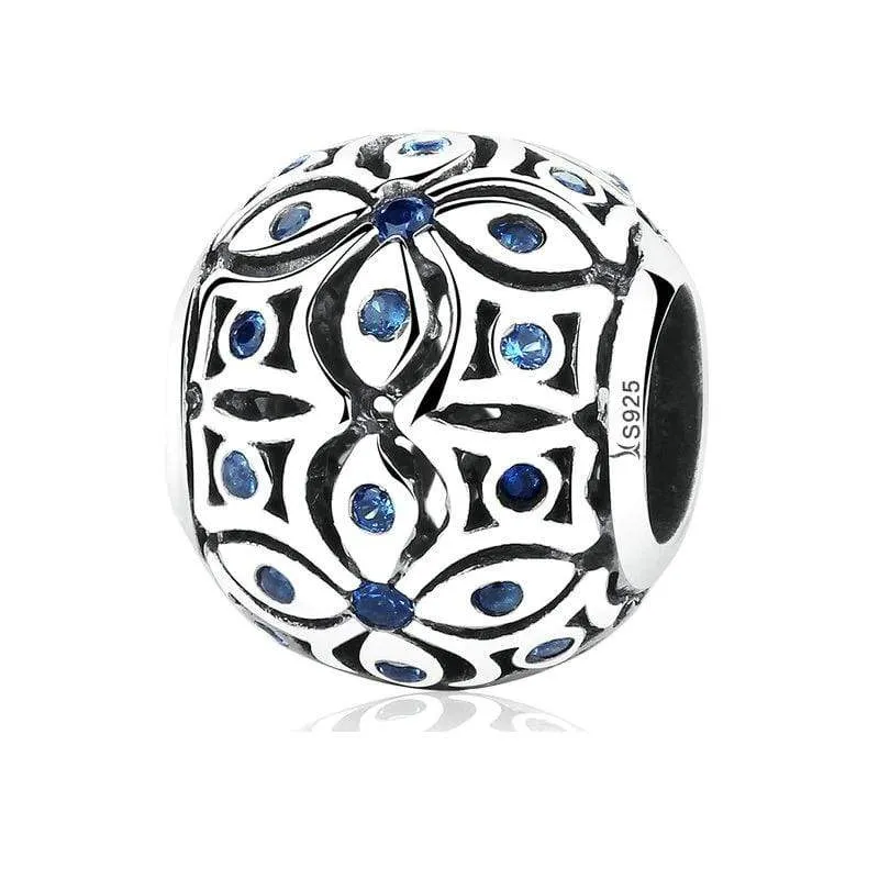 Blue Crystal Bead Charm