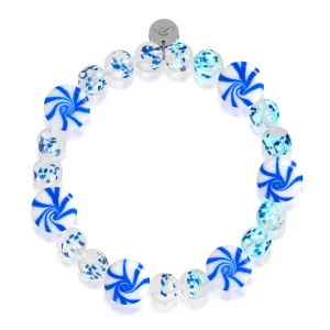 Blue Gumdrop | Silver | Lapis Flame Firefly Glass Bracelet