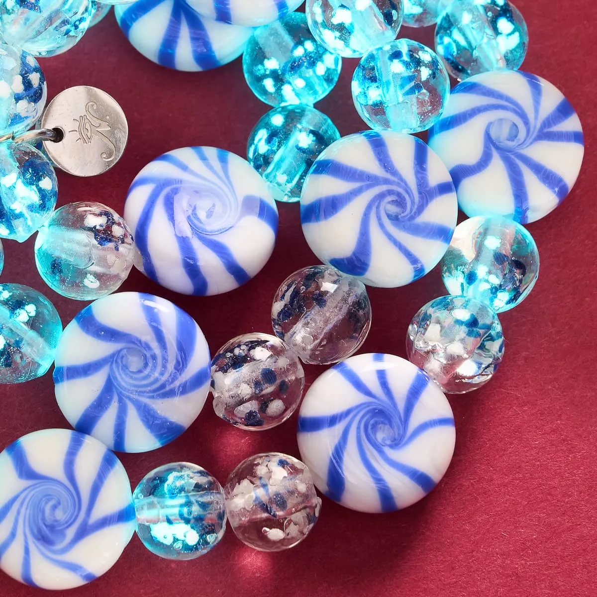 Blue Gumdrop | Silver | Lapis Flame Firefly Glass Bracelet