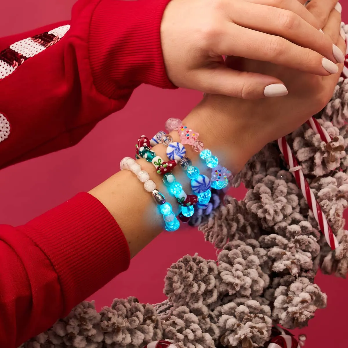 Blue Gumdrop | Silver | Lapis Flame Firefly Glass Bracelet