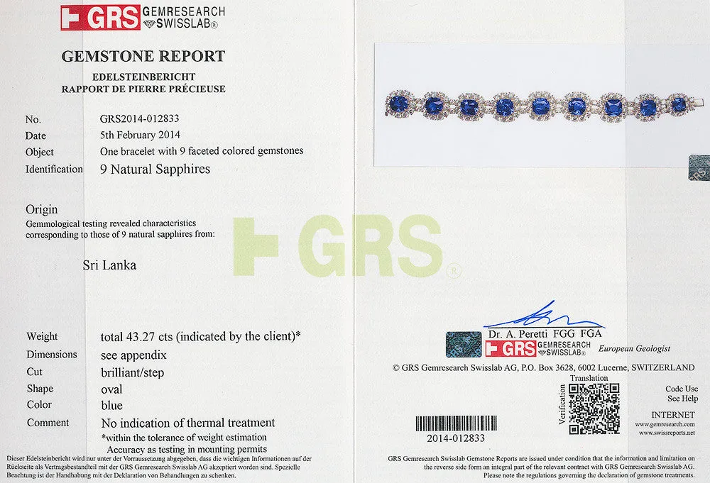 Blue Sapphire and Diamond Bracelet