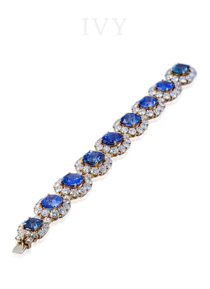 Blue Sapphire and Diamond Bracelet