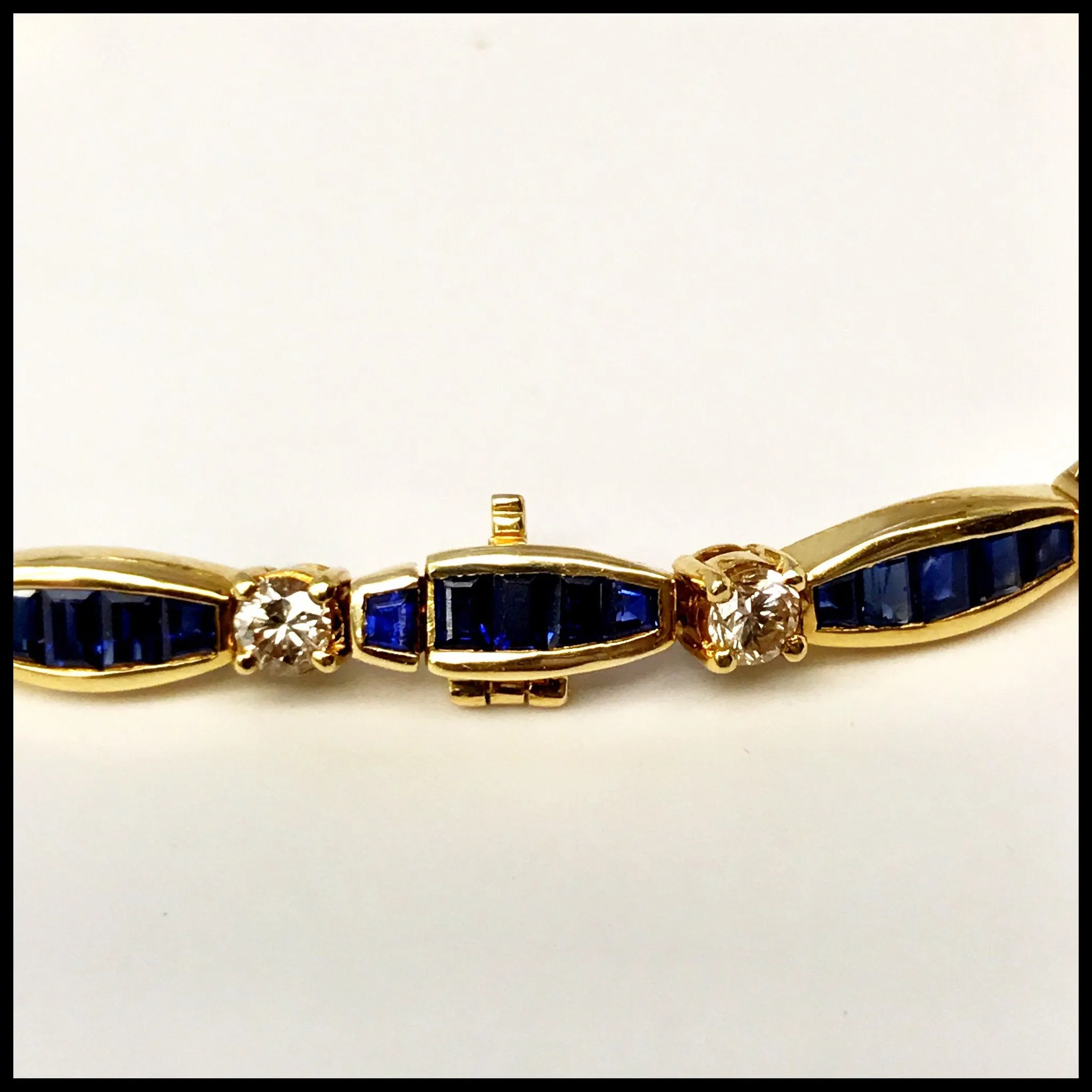 Blue Sapphire and Diamond Tennis Bracelet