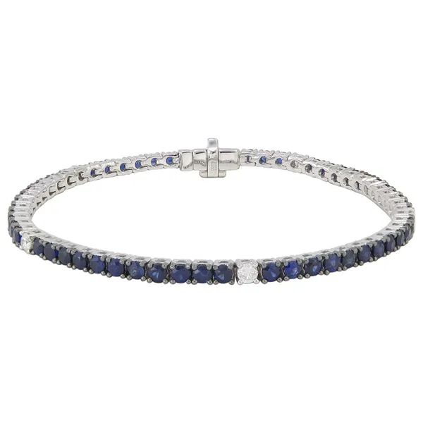 Blue Sapphires & Diamonds "Tennis" Bracelet