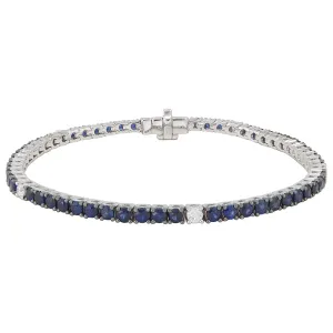 Blue Sapphires & Diamonds "Tennis" Bracelet