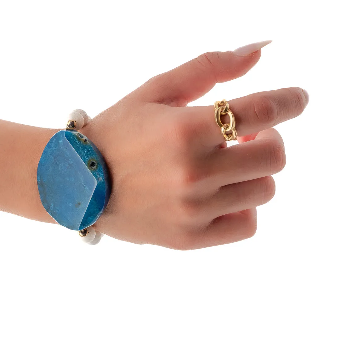 Blue Sky Chunky Beaded Bracelet