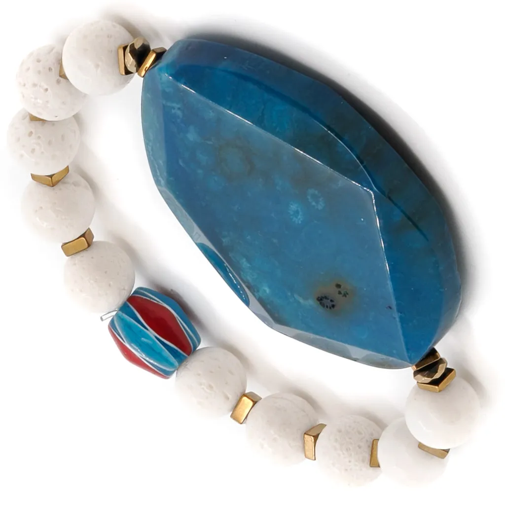 Blue Sky Chunky Beaded Bracelet