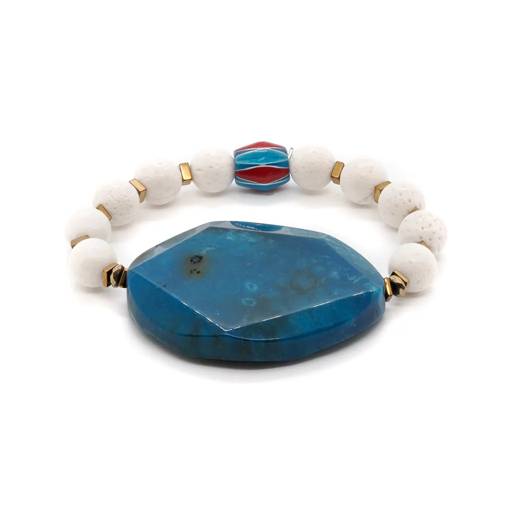 Blue Sky Chunky Beaded Bracelet
