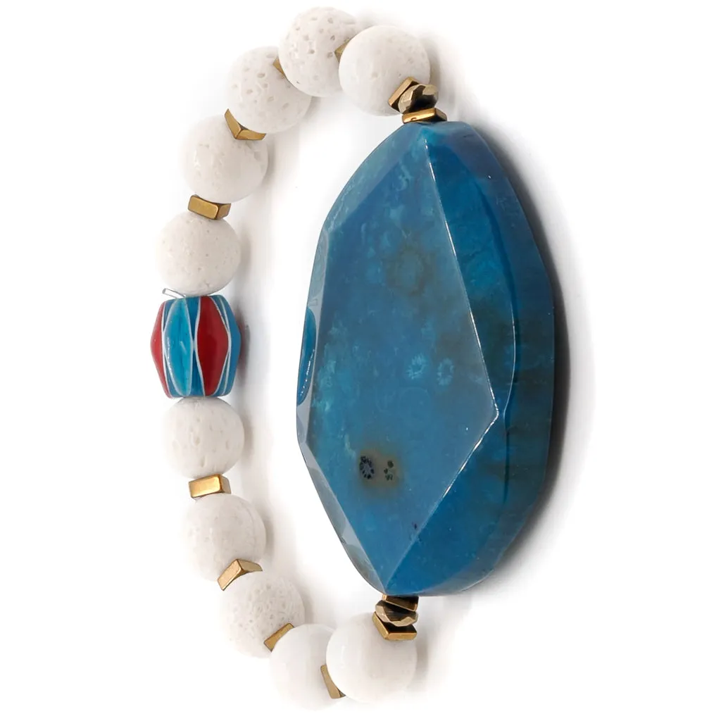 Blue Sky Chunky Beaded Bracelet