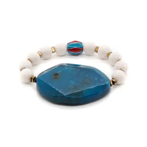 Blue Sky Chunky Beaded Bracelet