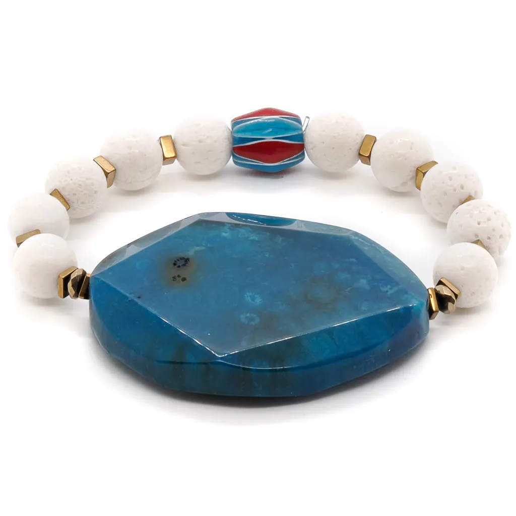 Blue Sky Chunky Beaded Bracelet