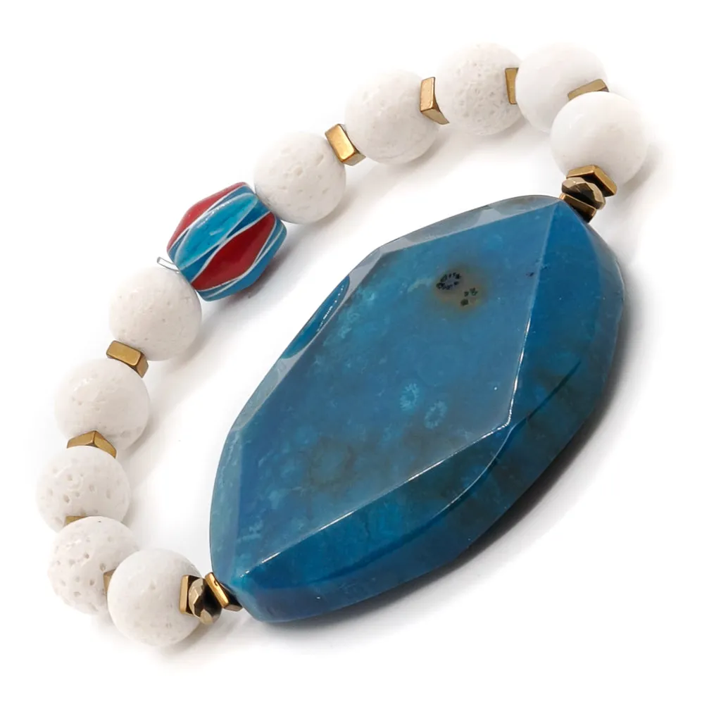 Blue Sky Chunky Beaded Bracelet