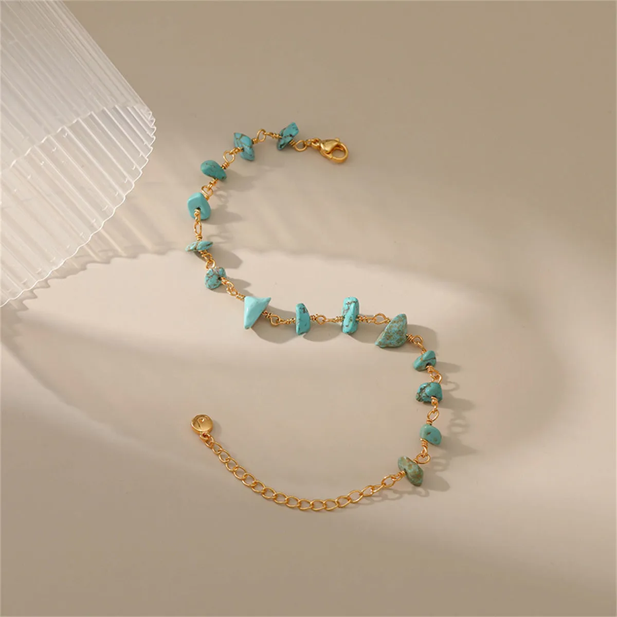 Blue Turquoise & 18K Gold-Plated Bracelet