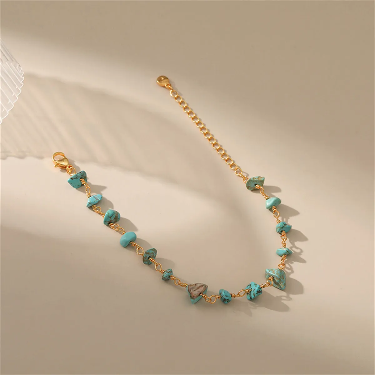 Blue Turquoise & 18K Gold-Plated Bracelet