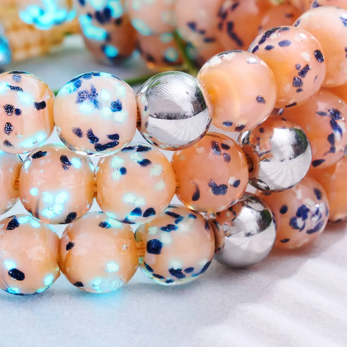 Blueberry Cobbler | Silver | Firefly Glass Macrame Bracelet