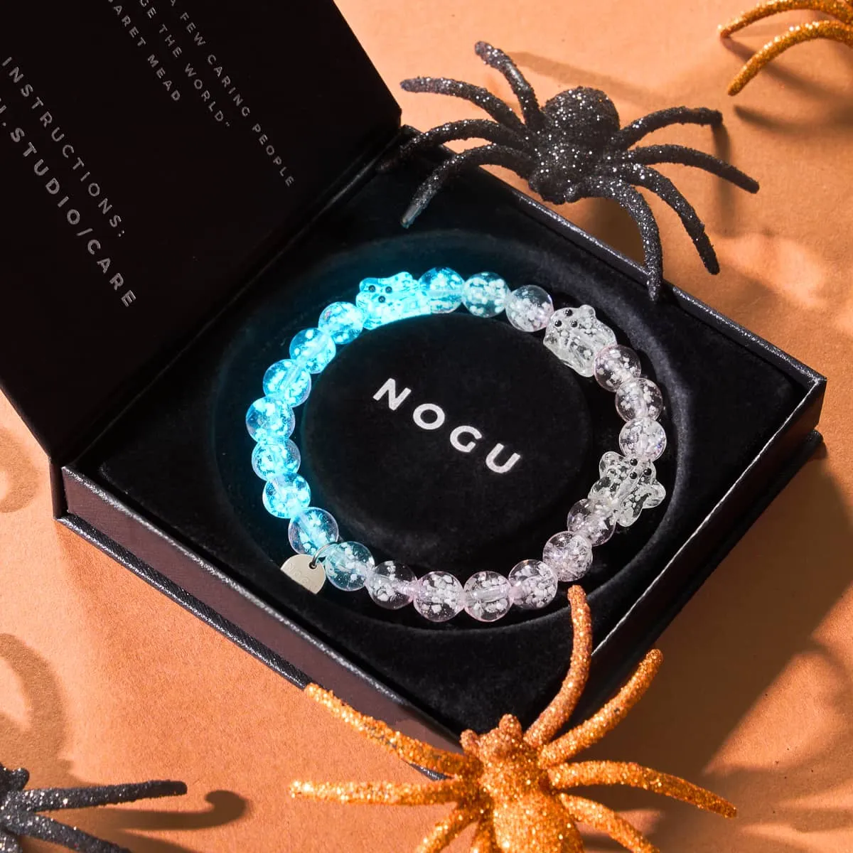 Blushing Spirit | Silver | Firefly Glass Ghost Bracelet