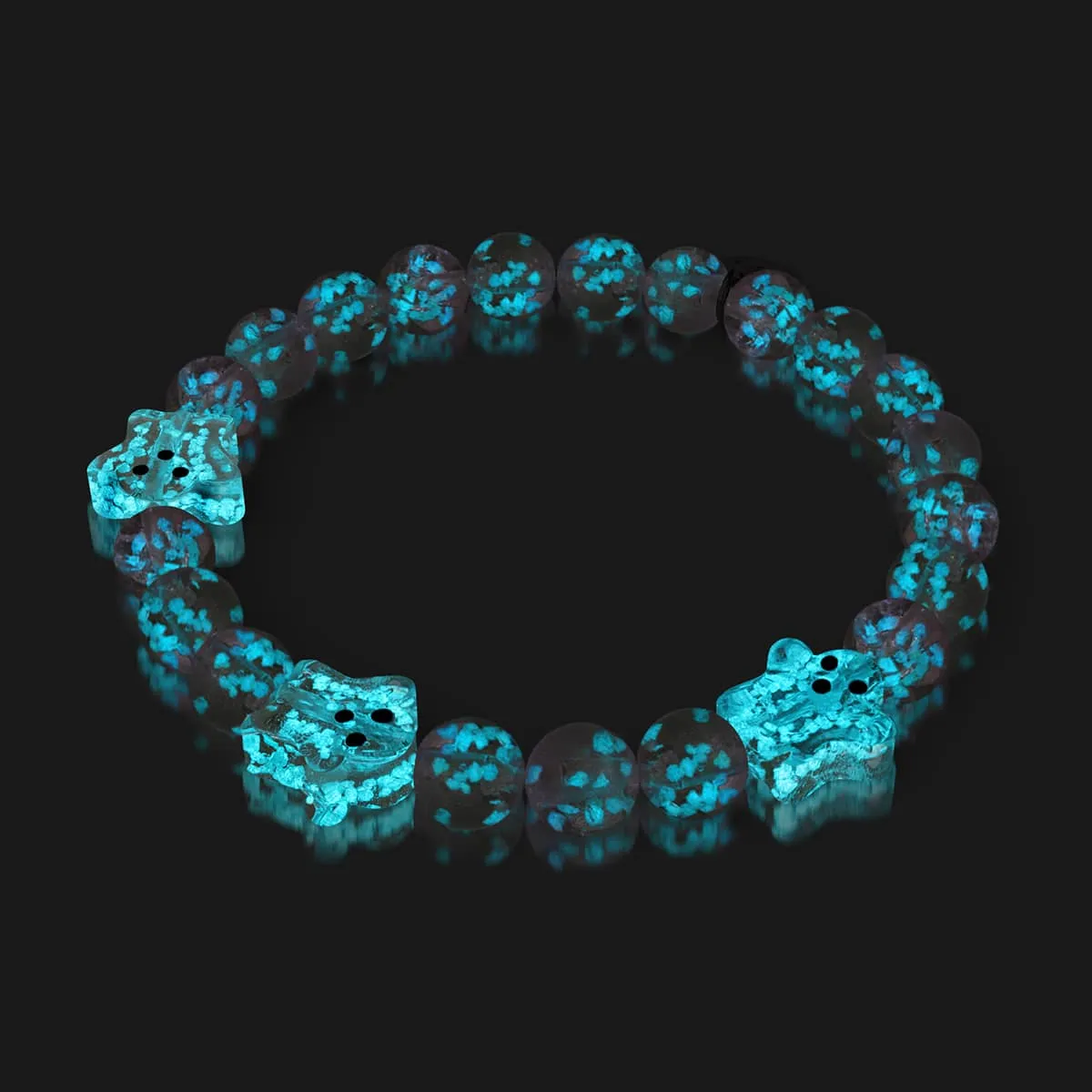 Blushing Spirit | Silver | Firefly Glass Ghost Bracelet