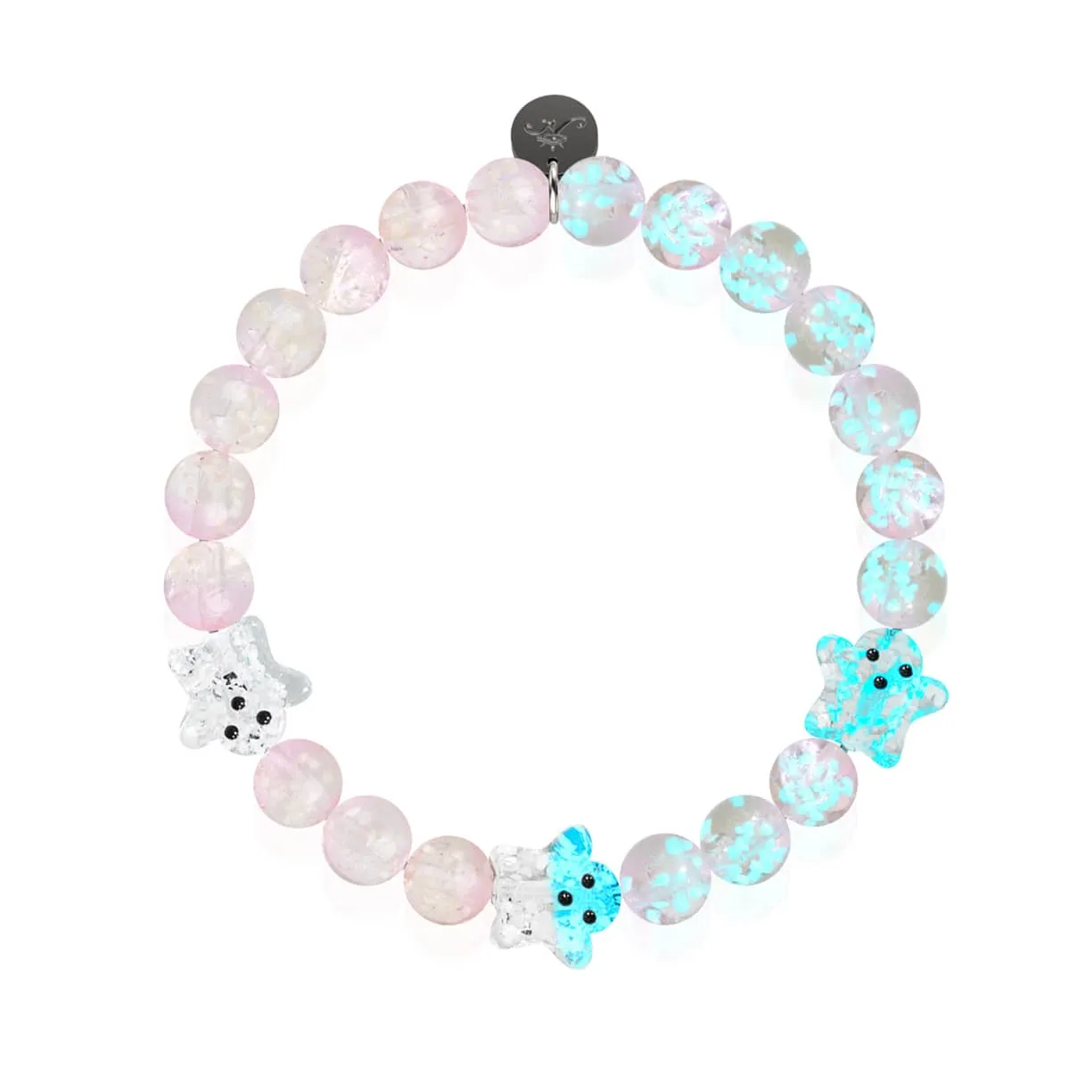 Blushing Spirit | Silver | Firefly Glass Ghost Bracelet