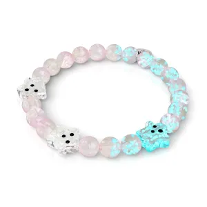 Blushing Spirit | Silver | Firefly Glass Ghost Bracelet