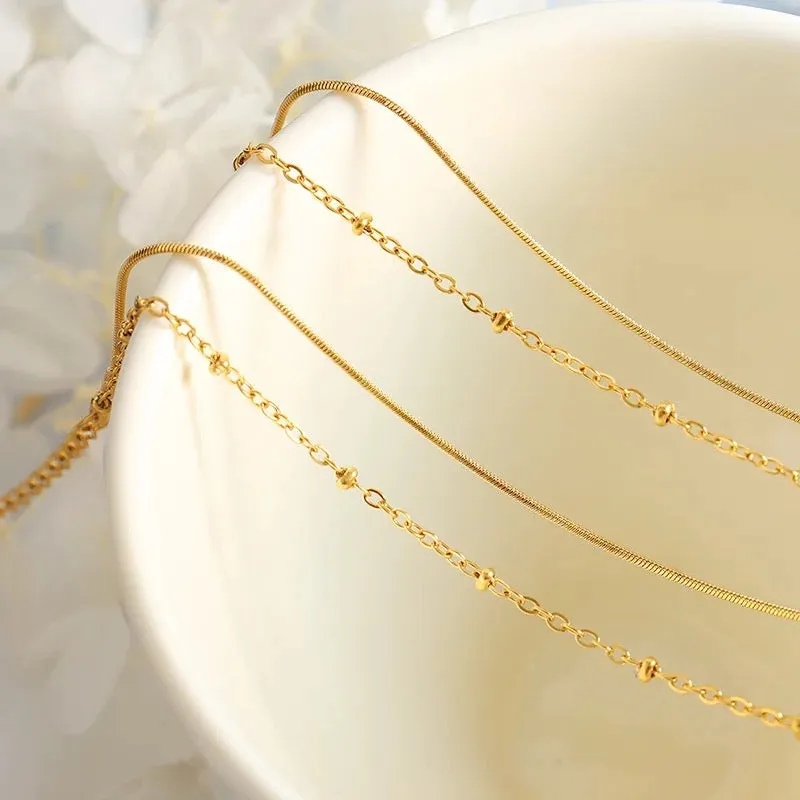 Boho & Mala Double Fine Gold Plated Stainless Steel Bracelet