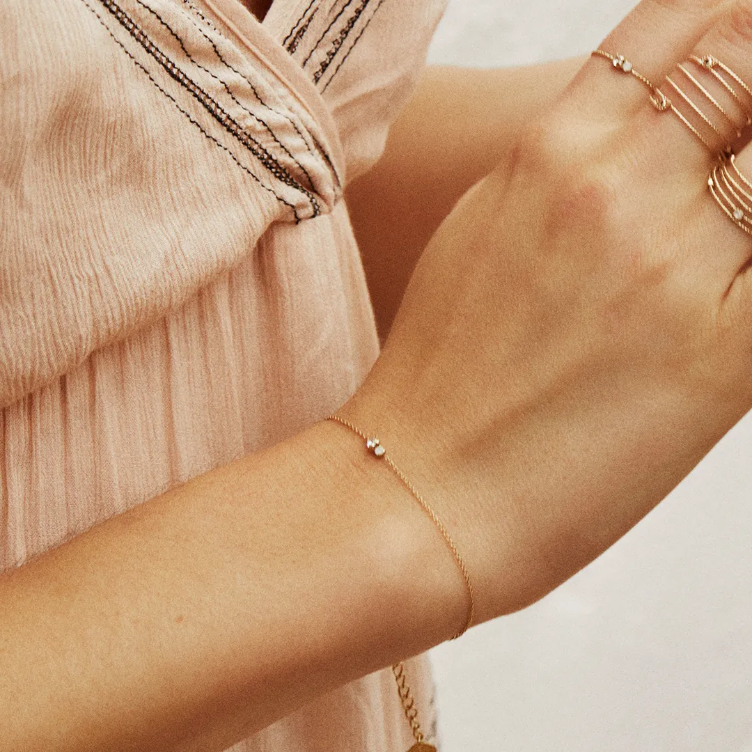 bracelet Amants : cristal/white opal