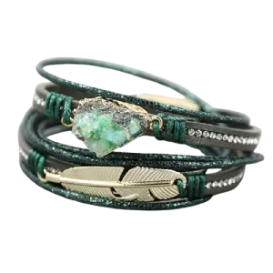 Bracelet Bangles Indien "Jade & Plume"