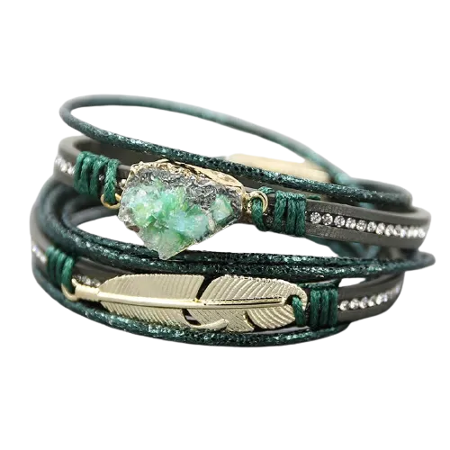 Bracelet Bangles Indien "Jade & Plume"