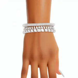 Bracelet Silver Coiled 3 Pcs Cuffs